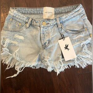 One teaspoon KANSAS BLUE DUKES LOW WAIST DENIM SHORT